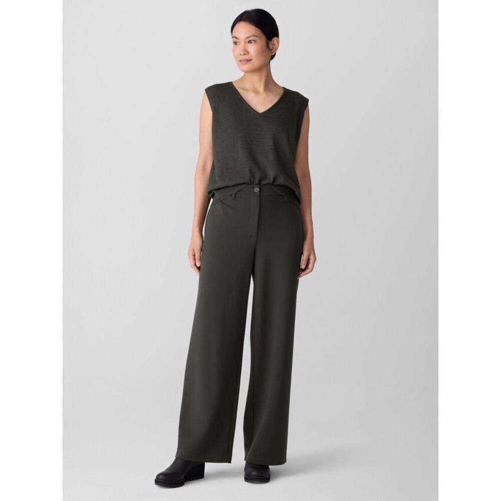 Eillen Fisher Washable Flex Ponte Wide Trouser Pant Sz L NWT $218